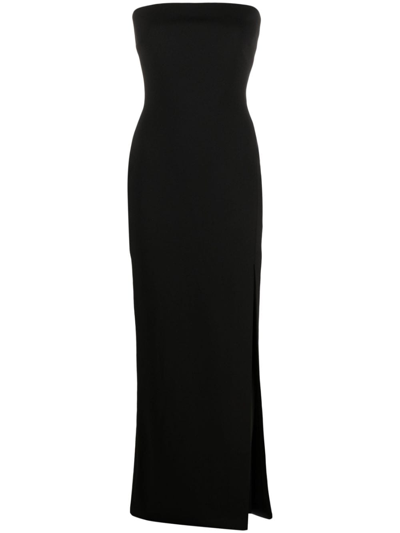 Solace London Zora Strapless Stretch-crepe Maxi Dress In Black