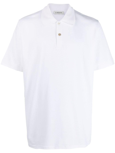 Lanvin Short-sleeve Cotton Polo Shirt In White