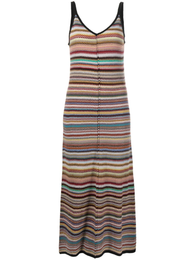 Paul Smith Signature-stripe Virgin Wool Knitted Dress In Multicolour