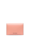 Acne Studios Debossed-logo Leather Cardholder In Salmon Pink