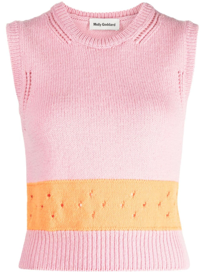 Molly Goddard Romy Two-tone Sleeveless Top In Pink