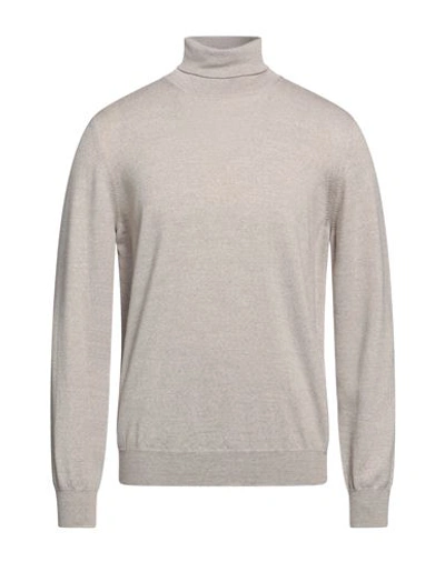 Gran Sasso Man Turtleneck Beige Size 38 Virgin Wool In Beige