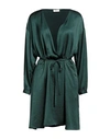 American Vintage Woman Short Dress Dark Green Size L Acetate