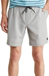 Volcom Stones Hybrid Drawstring Waist Shorts In Grey