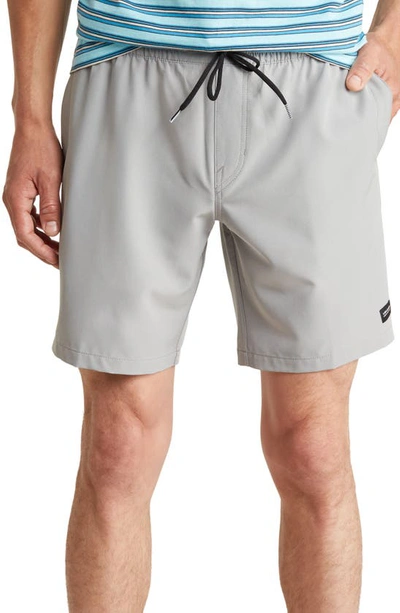 Volcom Stones Hybrid Drawstring Waist Shorts In Grey