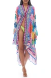 Ranee's Flamingo Cover-up Ruana In Purple