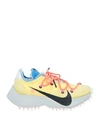 NIKE NIKE WOMAN SNEAKERS YELLOW SIZE 5 SOFT LEATHER, TEXTILE FIBERS, RUBBER