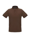 Alpha Studio Man Polo Shirt Brown Size 40 Cotton