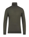 Bellwood Man Turtleneck Military Green Size 44 Merino Wool