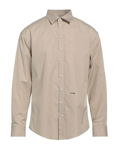 Dsquared2 Man Shirt Beige Size 44 Cotton In Beige