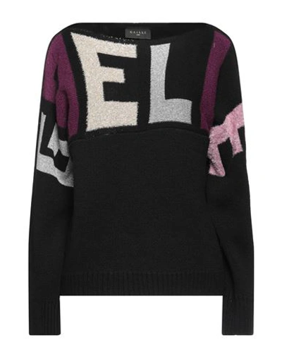 Gaelle Paris Gaëlle Paris Woman Sweater Black Size 2 Acrylic, Polyester, Polyamide, Metallic Fiber