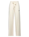 Hinnominate Woman Pants Cream Size L Viscose, Polyester, Polyamide In White