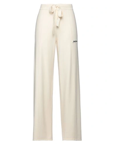 Hinnominate Woman Pants Cream Size L Viscose, Polyester, Polyamide In White