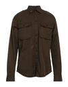 Dsquared2 Man Shirt Military Green Size 38 Cotton, Brass