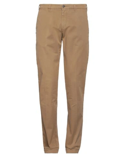 40weft Man Pants Camel Size 34 Cotton, Elastane In Beige