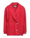 Marella Woman Suit Jacket Red Size 2 Cotton, Polyester, Elastane In Red
