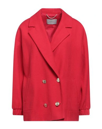 Marella Woman Suit Jacket Red Size 2 Cotton, Polyester, Elastane