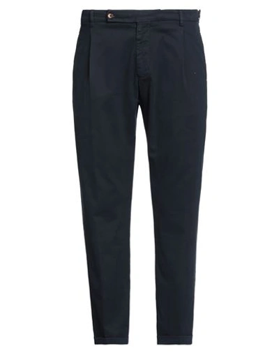 Berwich Man Pants Navy Blue Size 38 Cotton, Elastane In Navy Blue