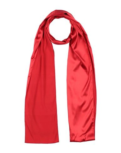 Maison Margiela Long Silk Scarf In Red