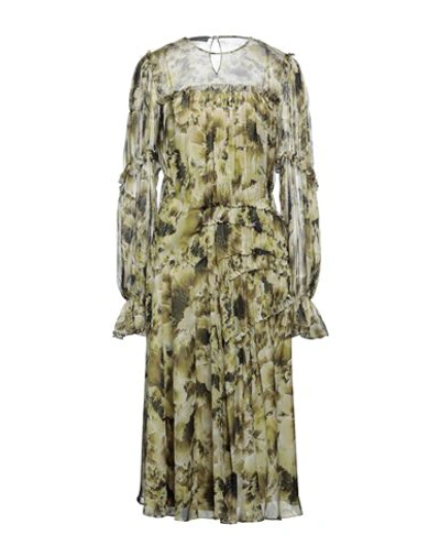 Alberta Ferretti Woman Midi Dress Green Size 6 Acetate, Elastane, Silk