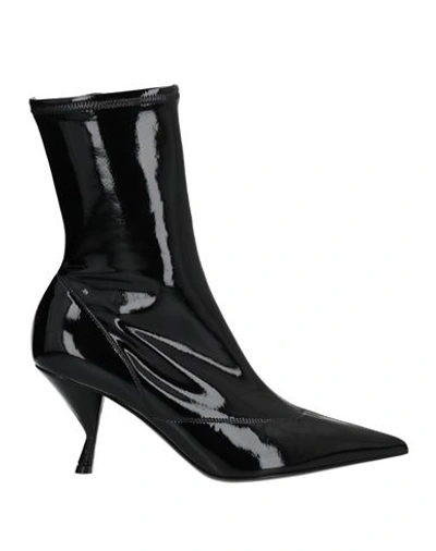 Sergio Rossi Woman Ankle Boots Black Size 10 Textile Fibers