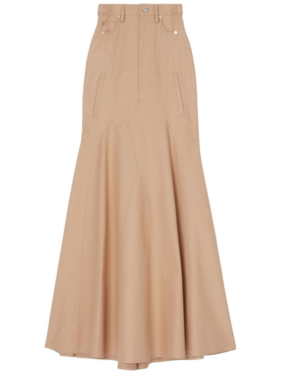 Burberry Contoured Trumpet Skirt In Neutrals