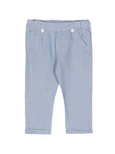 Tartine Et Chocolat Babies' Elasticated-waist Linen Trousers In Blue