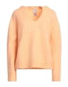 Alysi Chocolat Woman Sweater Apricot Size Xs Alpaca Wool, Polyamide, Merino Wool, Elastane In Orange