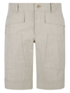 Burberry Men Grain De Poudre Wool Bermuda Shorts In Beige