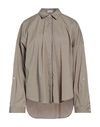 Brunello Cucinelli Woman Shirt Beige Size M Cotton, Polyamide, Elastane, Brass