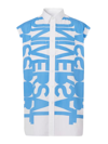 Burberry Slogan Print Sleeveless Shirt In Blue