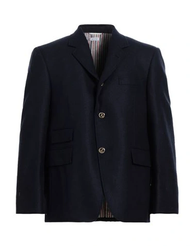 Thom Browne Man Suit Jacket Midnight Blue Size 5 Wool