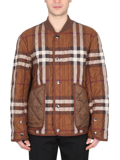 Burberry Tartan Pattern Jacket In Brown