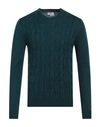 Markup Man Sweater Deep Jade Size S Acrylic, Nylon In Green