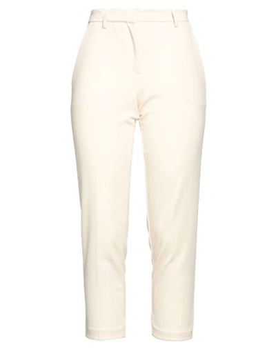 MERCI ..,MERCI WOMAN PANTS BEIGE SIZE 8 POLYESTER, VISCOSE, ELASTANE