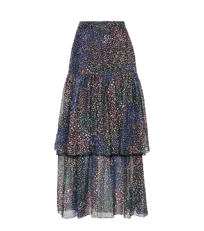 Chloé Fireworks Printed Cotton Long Skirt In Multicolor