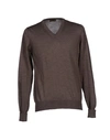 Alpha Studio Man Sweater Cocoa Size 44 Wool, Lambskin In Brown