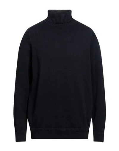 Diktat Man Turtleneck Navy Blue Size Xxl Cotton In Navy Blue