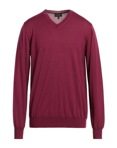 Emporio Armani Man Sweater Mauve Size 48 Virgin Wool In Purple