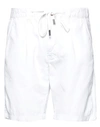 Hermitage Man Shorts & Bermuda Shorts White Size 36 Linen, Cotton