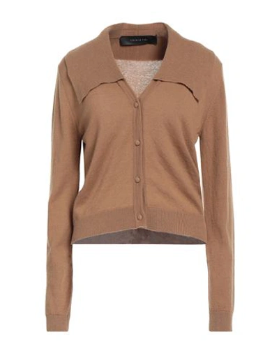 Federica Tosi Woman Cardigan Camel Size 4 Wool, Cashmere In Beige