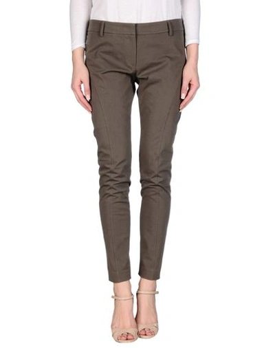 Brunello Cucinelli Woman Pants Lead Size 8 Cotton, Elastane In Grey