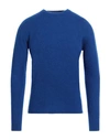 Roberto Collina Man Sweater Bright Blue Size 42 Cashmere, Silk, Polyester