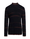 Alpha Studio Man Turtleneck Midnight Blue Size 42 Acrylic, Alpaca Wool, Polyamide, Merino Wool In Blue