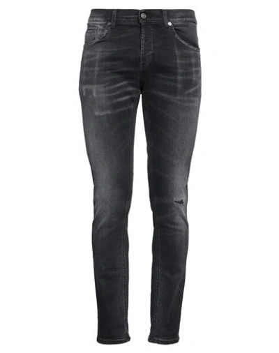 Dondup Man Jeans Steel Grey Size 30 Organic Cotton, Modal, Elastomultiester, Elastane In Black