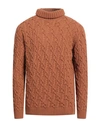 Paolo Pecora Man Turtleneck Brown Size Xl Virgin Wool