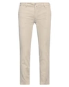 Baronio Man Pants Beige Size 34 Cotton, Elastane