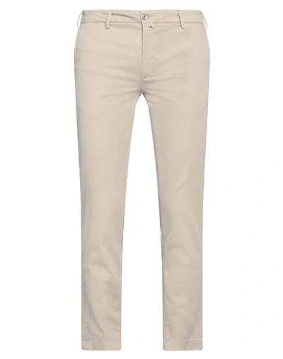 Baronio Man Pants Beige Size 34 Cotton, Elastane In Beige