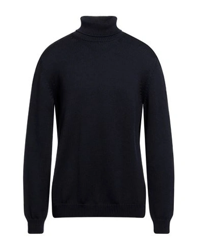 Roberto Collina Man Turtleneck Navy Blue Size 44 Merino Wool In Navy Blue