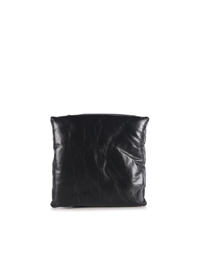 Bottega Veneta Pillow Small Leather Pouch In Black-m Brass